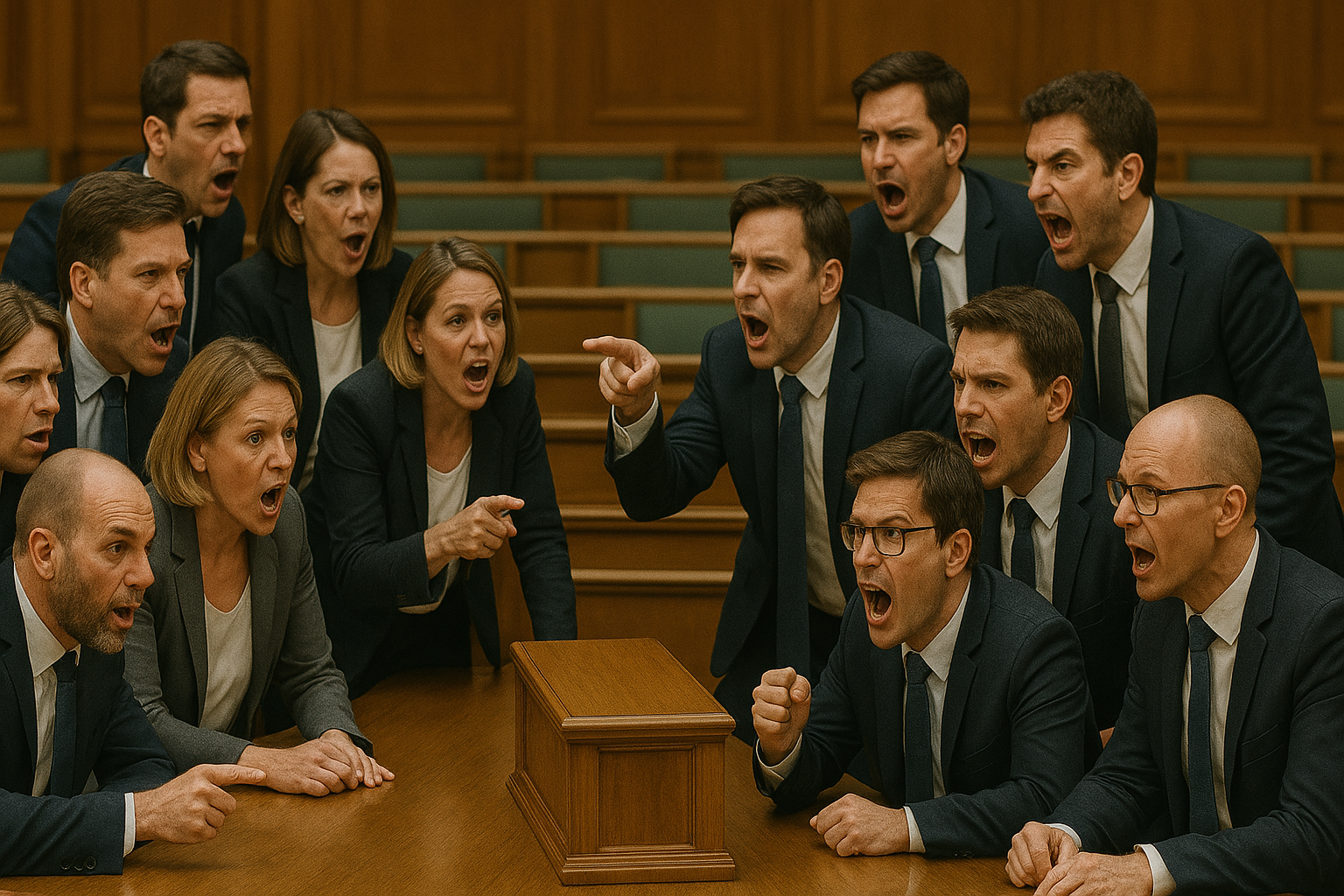 Stylised courtroom debate